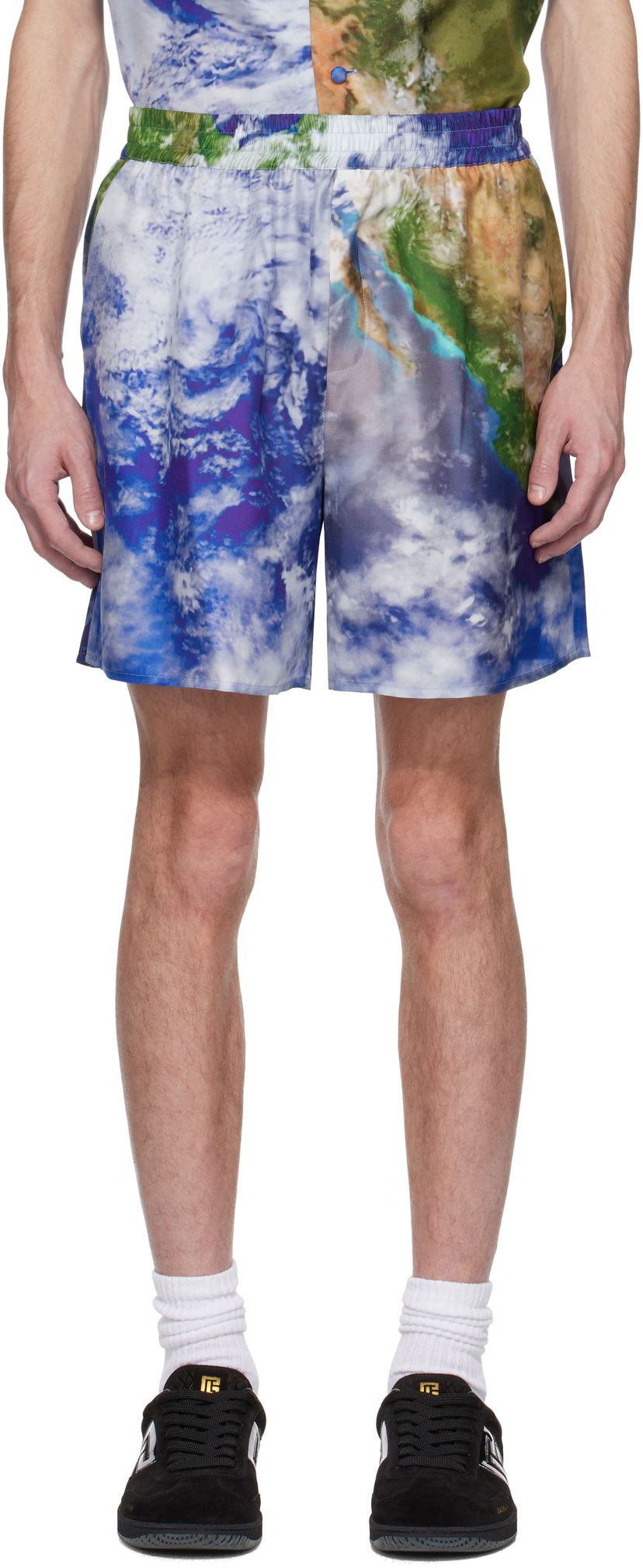 Shortsit Balmain Balmain Earth Print Shorts Monivärinen | EH0PA145SE89