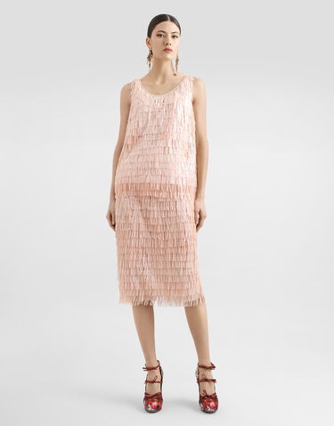 Hame Dolce & Gabbana Dolce & Gabbana Fringed Sequined Midi Skirt Vaaleanpunainen | F4BCFTFLSLRF1218, 1