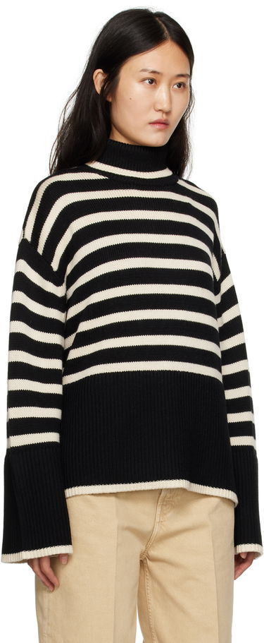 Villapaita TOTEME Signature Stripe Turtleneck Sweater Beige | 212-562-758, 4