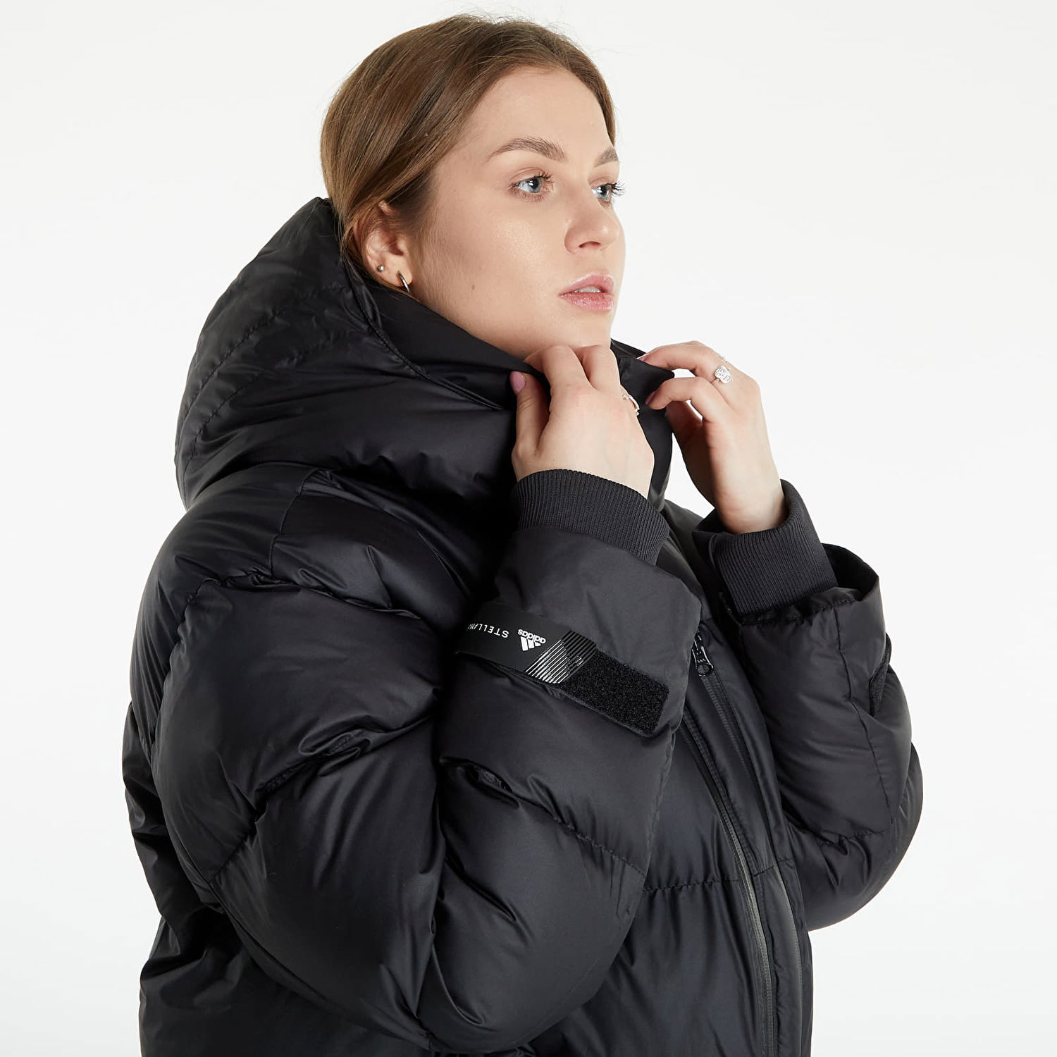 Puffer takki adidas Performance Stella McCartney x Long Puffer Black Musta | HF9002, 1