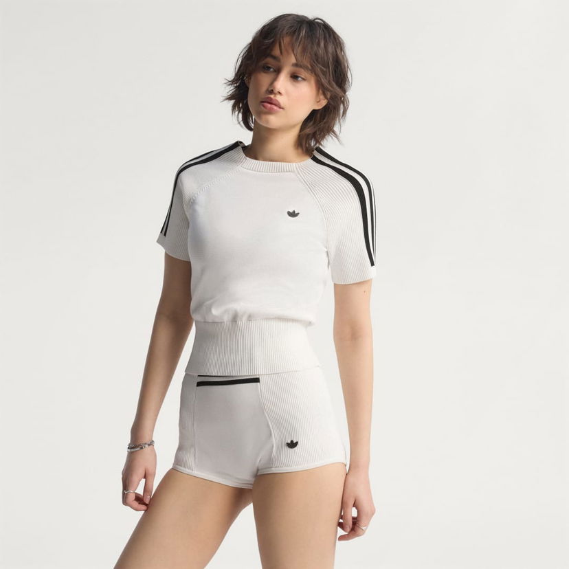 T-paita adidas Performance Cali Sock Knit Top Valkoinen | JW7314
