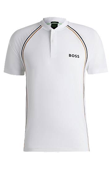 Poolopaita BOSS Slim-Fit Super-Stretch Mesh Polo Shirt Valkoinen | 50538122