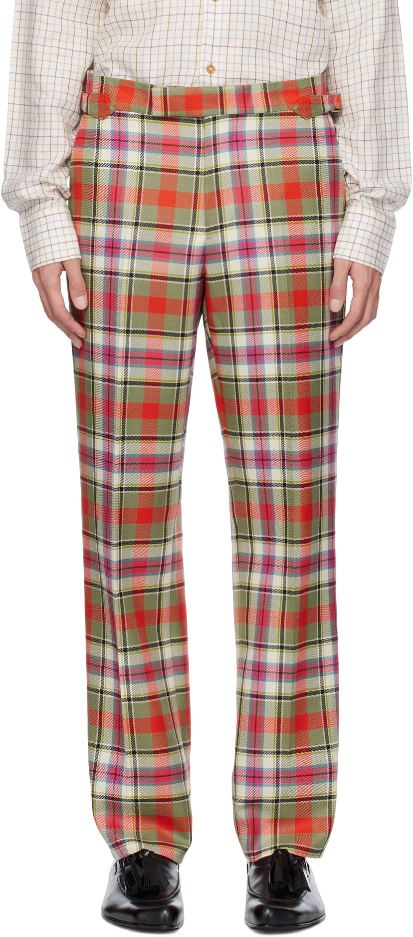 Housut Vivienne Westwood Green & Red Plaid Trousers Vihreä | 2F01000R-W00WZ-