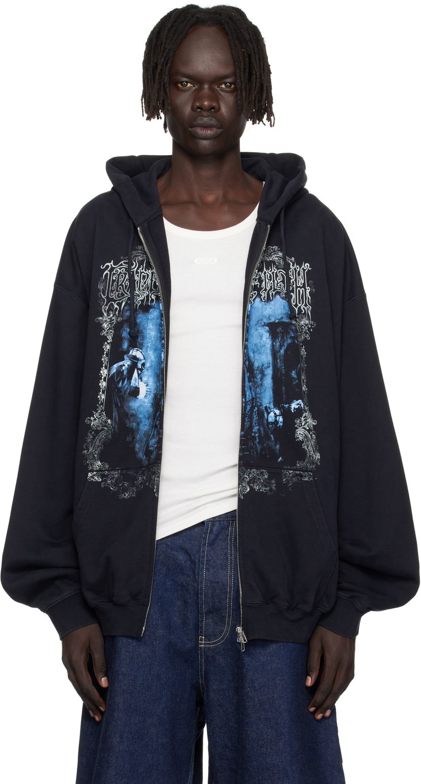 Huppari VETEMENTS VETEMENTS Cradle of Filth Oversized Zip-Up Hoodie Musta | UCF76ZU800B