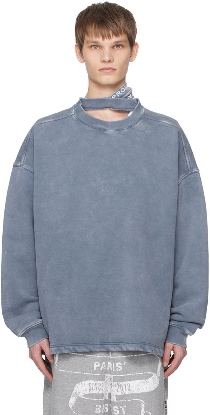 Huppari Y/PROJECT Sweatshirt With Triple Collar Sininen | 204SH003