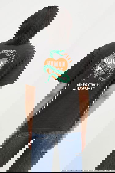 T-paita Human Made Graphic T-Shirt with Snake, Heart, and 'The Future Is In The Past' Print Musta | HM29TE001, 0