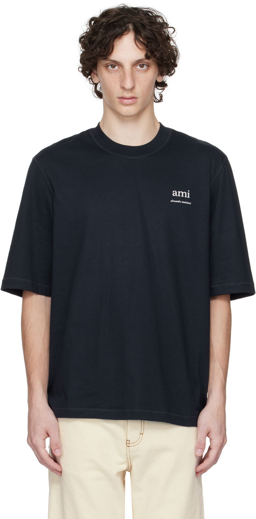 T-paita AMI AMI Paris Cotton T-Shirt Musta | HTS048.JE0119