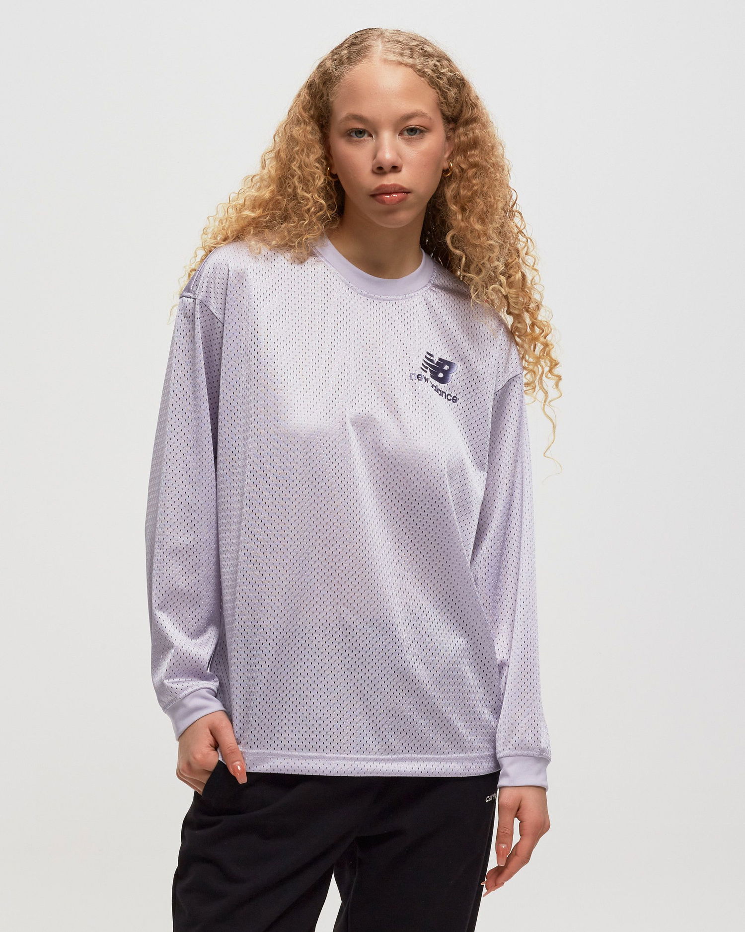 Huppari New Balance Pearl Mesh Crew Violetti | WT31552-GRV, 1