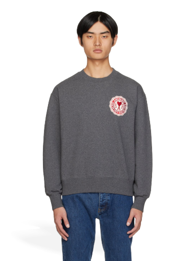 Huppari AMI Patch Sweatshirt Harmaa | USW011.739