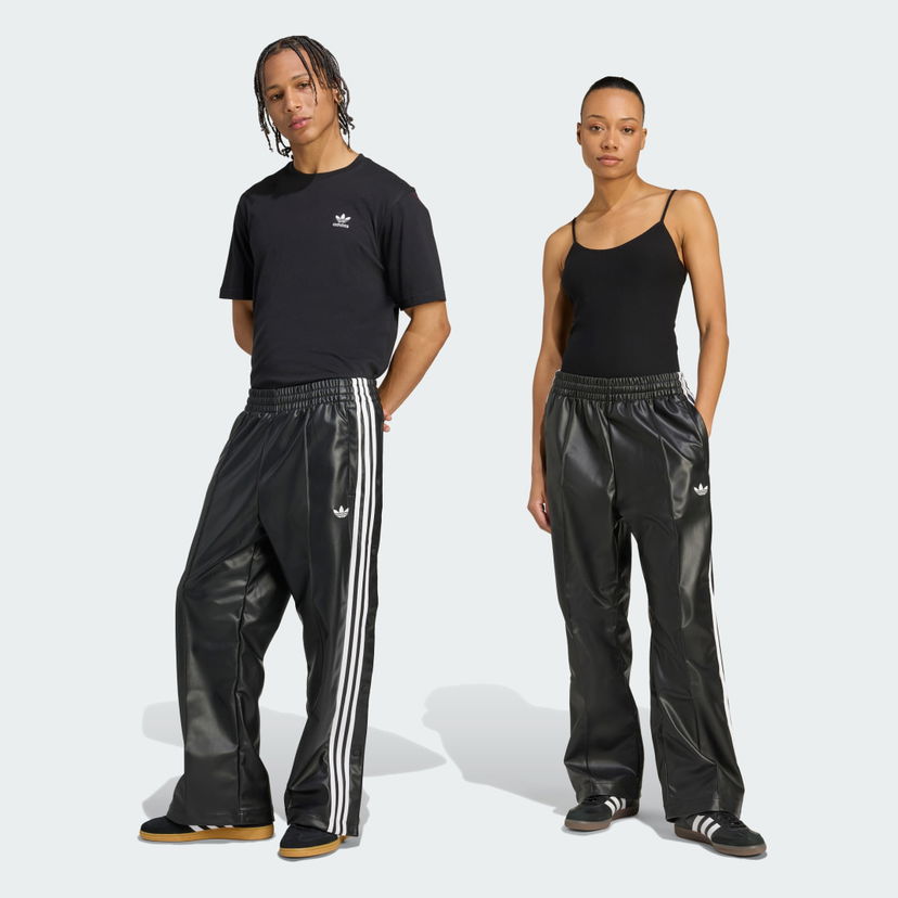 Verryttelyhousut adidas Performance Jeremy Scott Faux Leather Wide Pants Musta | JY2015