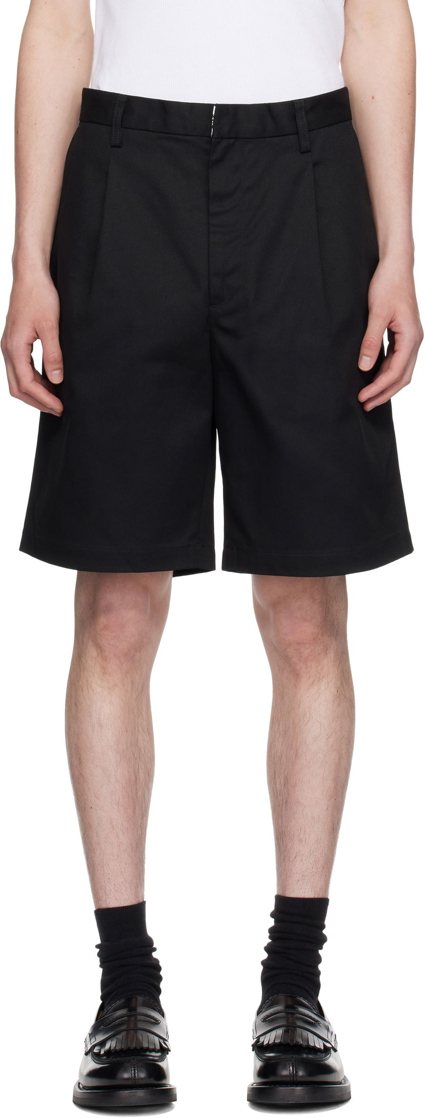 Shortsit WACKO MARIA WACKO MARIA x Dickies Edition Pleated Shorts Musta | 25SS-WMP-DC02