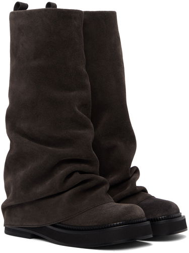 Vaatteet The Attico Attico Robin Suede Slouch Boots Harmaa | 246WS798 L007, 3