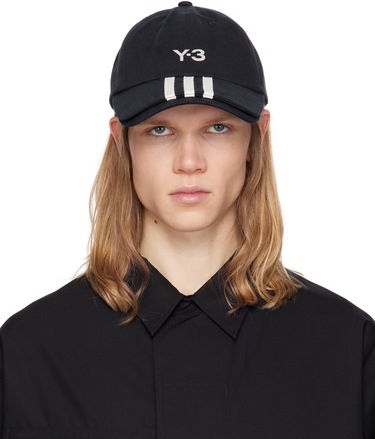 Korkki Y-3 Y-3 3-Stripes Baseball Cap Musta | JN7183, 0