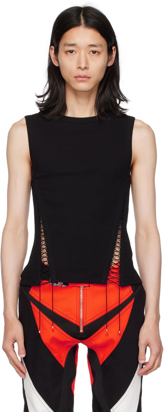 Tankkitoppi Dion Lee Dion Lee Picot Lace Tank Top Musta | C3149P23