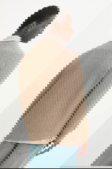 Villapaita Samsoe Samsoe SAMICAH Textured Knit Cardigan Beige | M25200023, 2