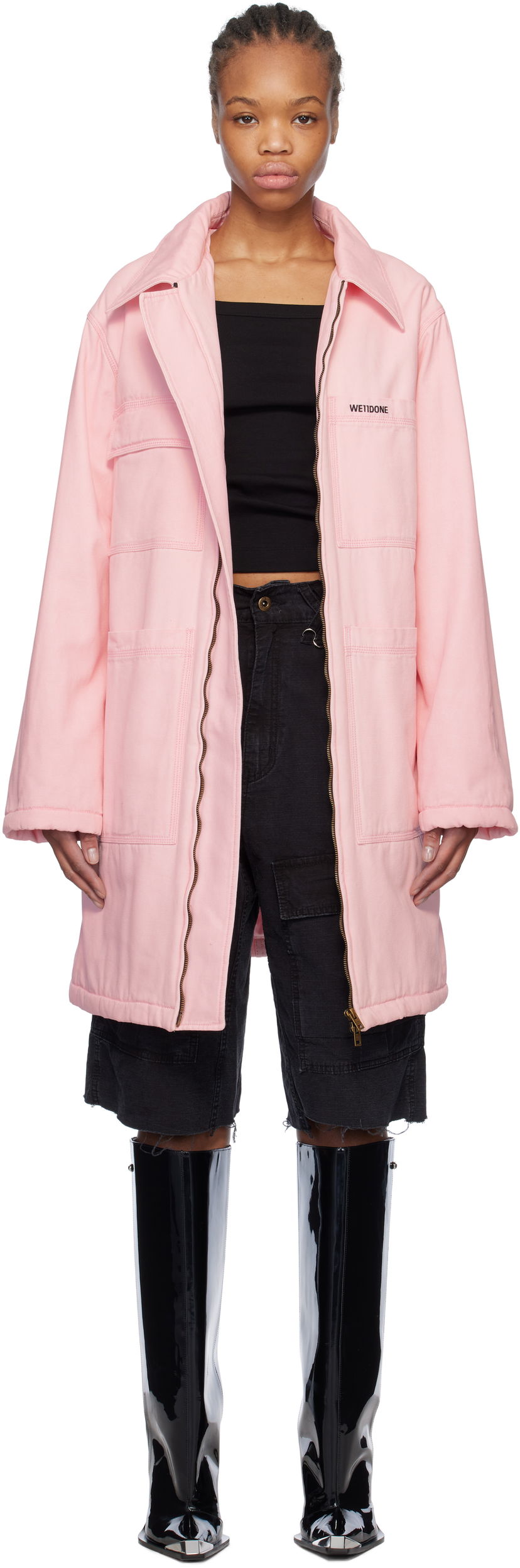 Parka We11done We11done Oversized Work Coat Vaaleanpunainen | WD-CT0-25-061-W-PK