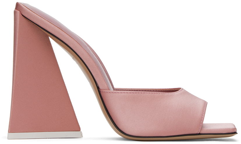 Asusteet The Attico Attico Devon Satin Heeled Mules Vaaleanpunainen | 242WS000 V015