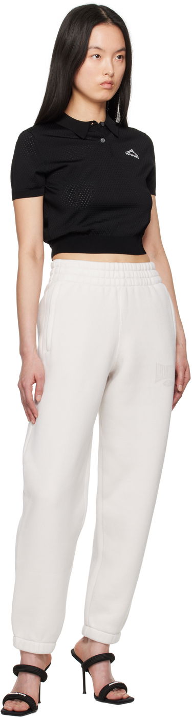 Poolopaita Alexander Wang Alexanderwang.t 3D Logo Mesh Cropped Polo Musta | 4KC2251017, 3