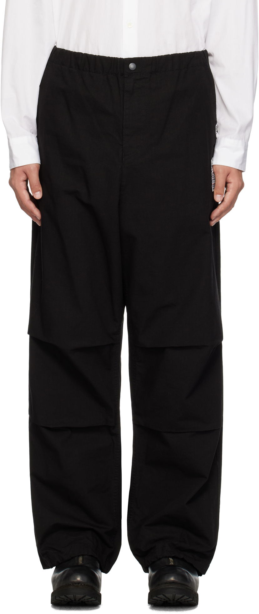 Housut Maison MIHARA YASUHIRO Parachute Trousers Musta | J13PT161