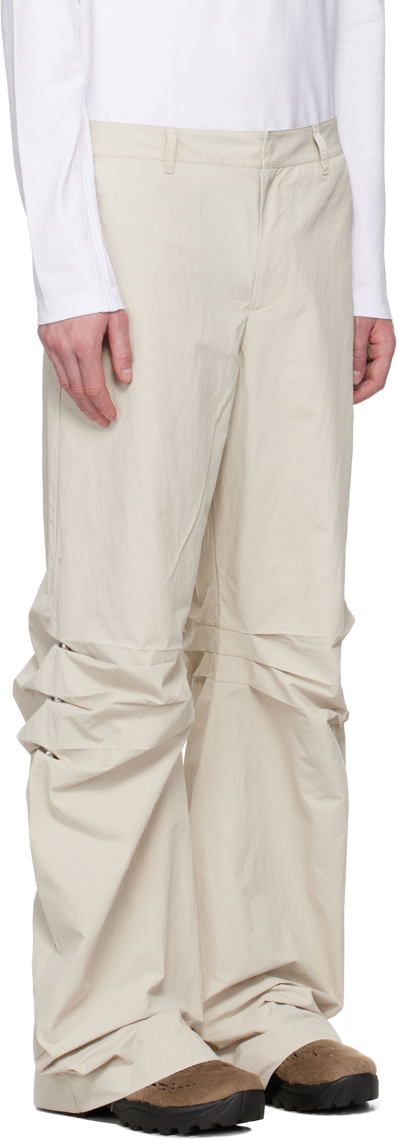 Housut HELIOT EMIL HELIOT EMIL Ferro Gathered Trousers Beige | SS25_M_10_193_ST18, 1