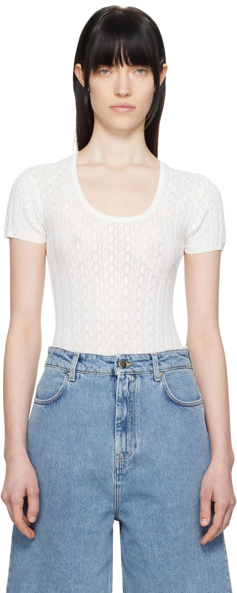 T-paita Loulou de Saison Loulou de Saison Silas Bodysuit Valkoinen | SILAS