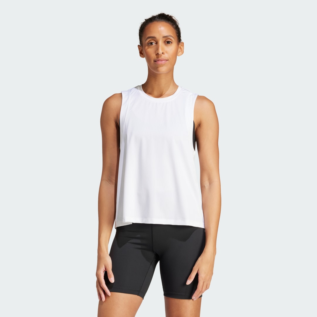 Tankkitoppi adidas Performance Studio Loose Fit Training Tank Top Valkoinen | IS2960, 0