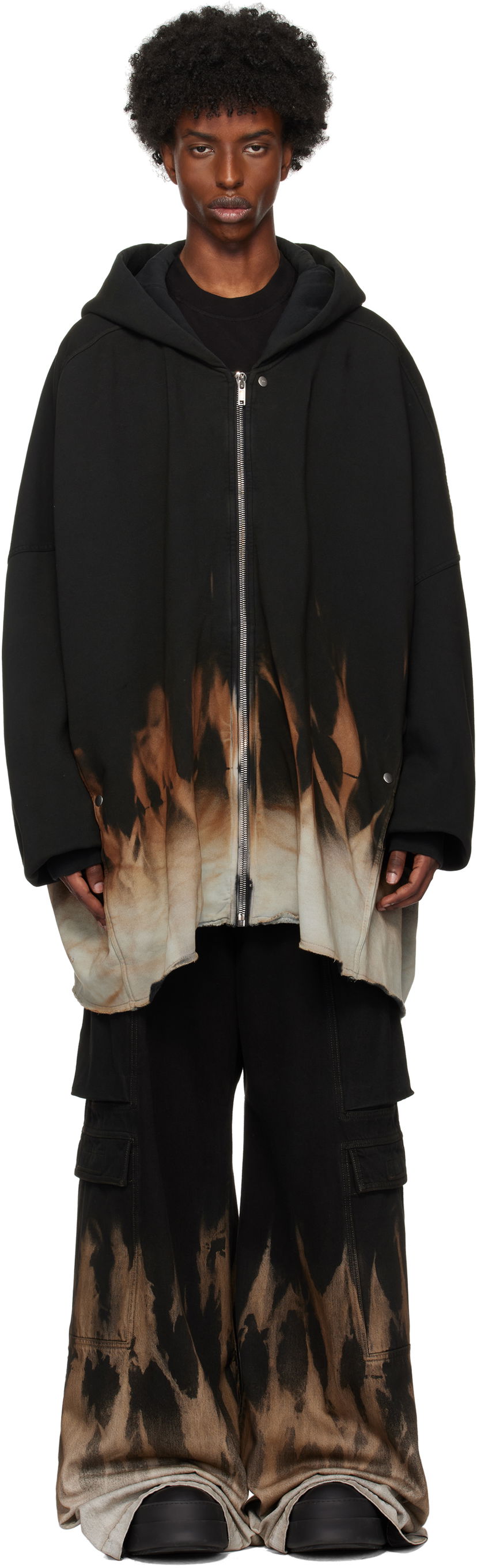Huppari Rick Owens Jumbo Sun Hoodie Musta | DU02D2278 FSUN