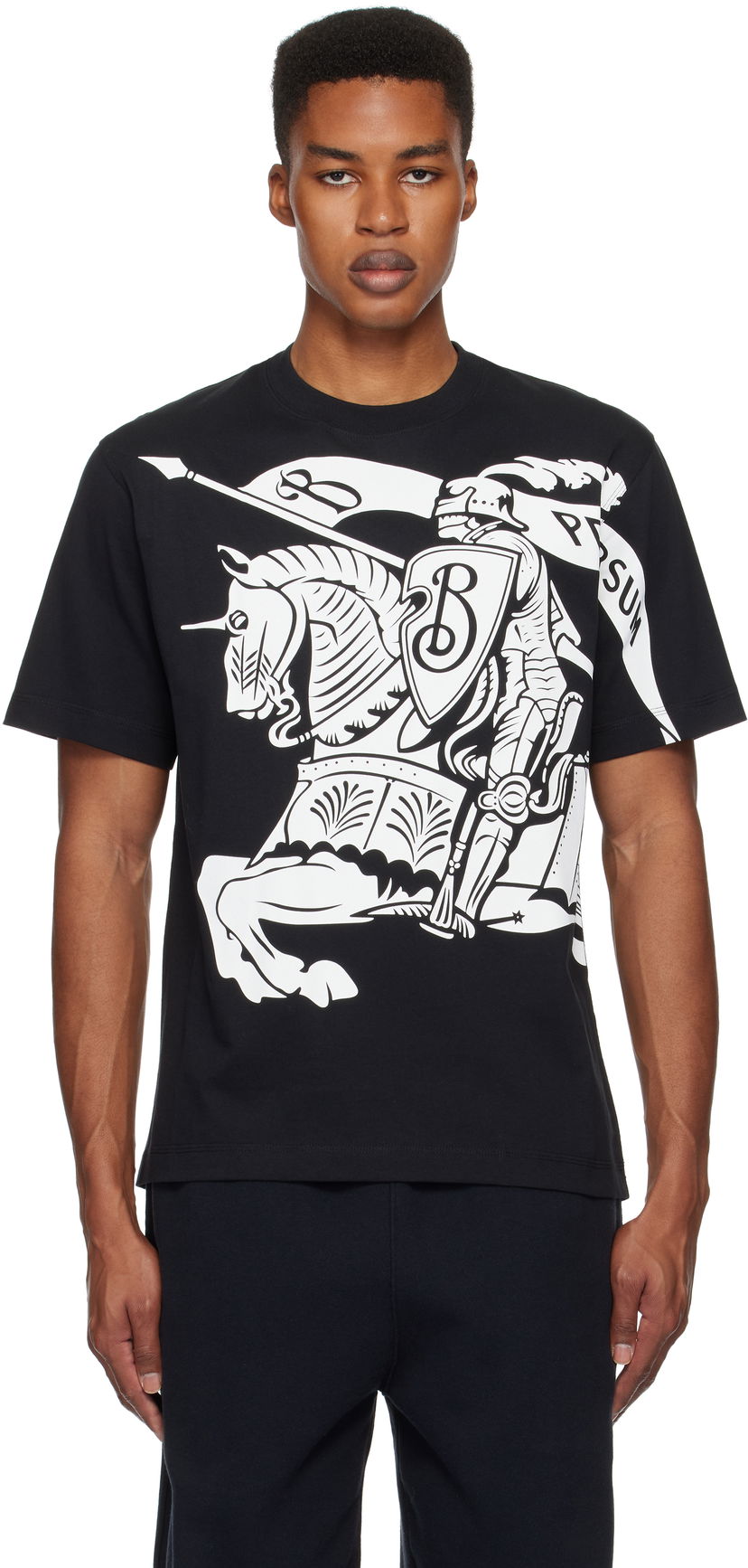 T-paita Burberry Knight Graphic Cotton T-shirt Musta | 8095058