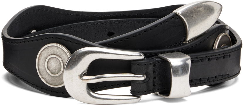 Vyöt OUR LEGACY Leather Wave Belt Musta | A4258WS