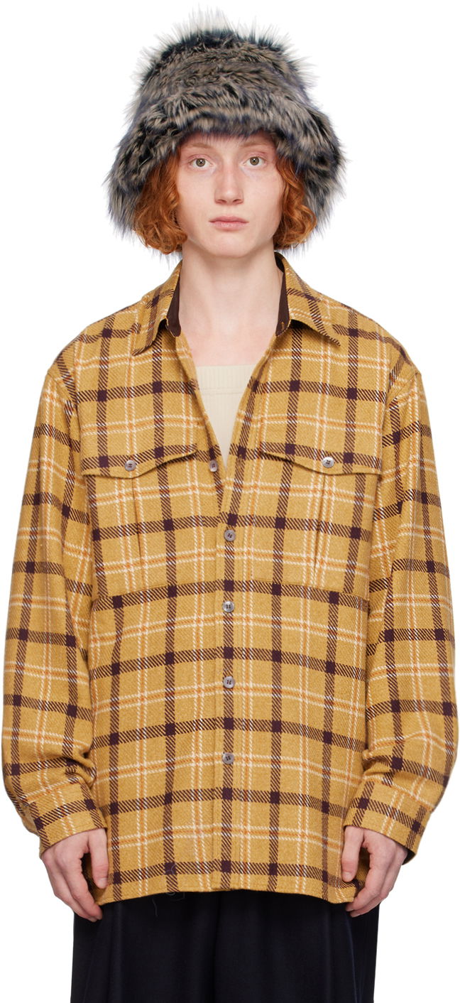 Paita Dries Van Noten Yellow Check Shirt Keltainen | 242-020719-9292