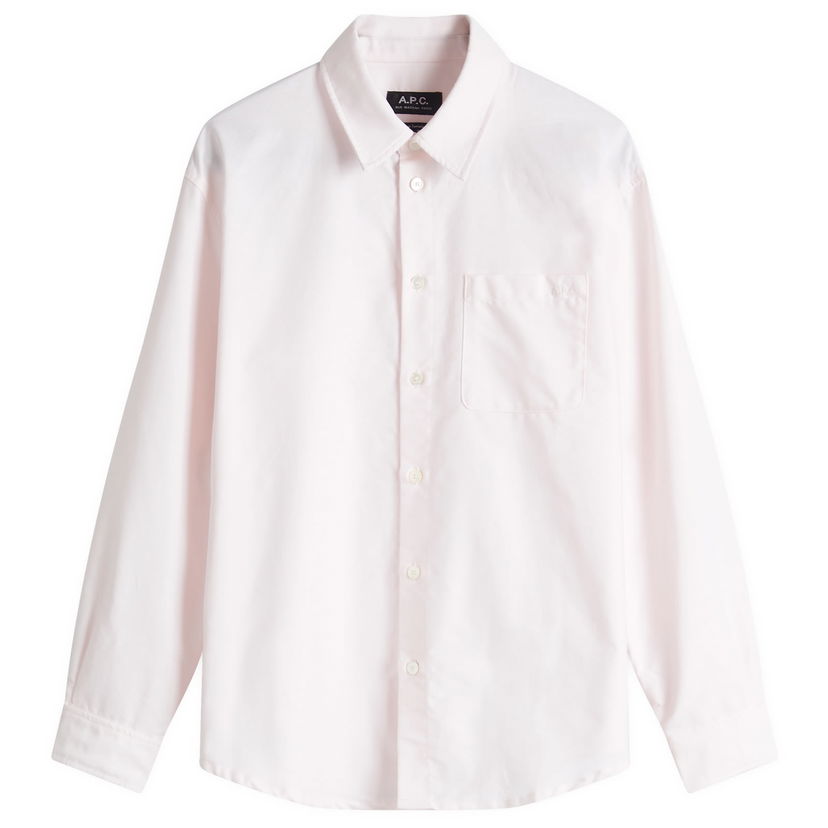 Paita A.P.C. Women's Brodee Boyfriend Shirt, Size X-Small Vaaleanpunainen | COECK-F12550