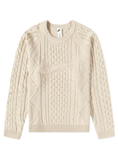 Villapaita Nike Life Cable Knit Sweater Beige | DQ5176-206