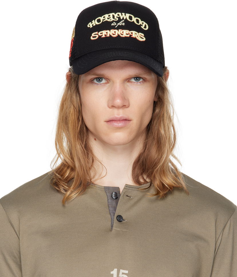 Korkki AMIRI AMIRI 'Sinners' Trucker Cap Musta | AMHATR1026