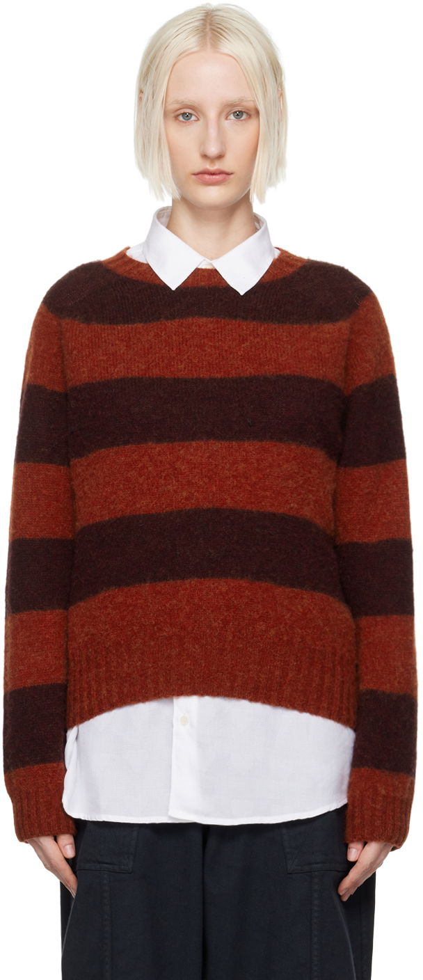 Villapaita YMC YMC Jets Striped Wool Blend Sweater Punainen | Q8XAB