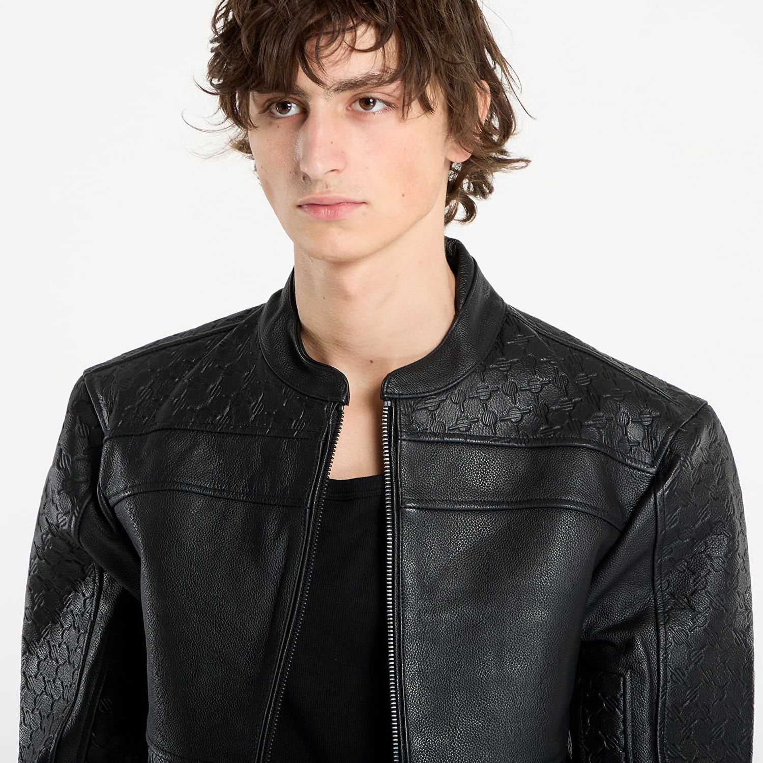 Takki DAILY PAPER Daily Paper Structured Leather Jacket Musta | 2521019, 1