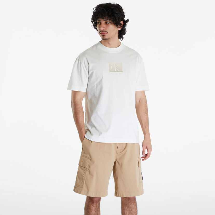 T-paita CALVIN KLEIN Embroidery Patch T-Shirt White Valkoinen | J30J325700 CGA