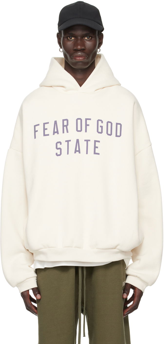 Huppari Fear of God Essentials Logo Print Hoodie Valkoinen | 192BT246252F