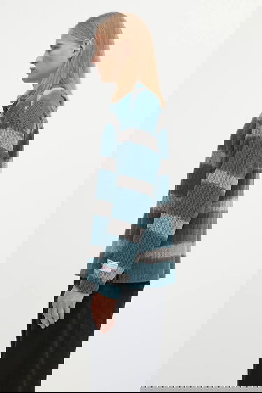 Poolopaita Napapijri Martine Rose Striped Knit Long-sleeve Polo Turkoosi | NP0A4FPHL631, 1