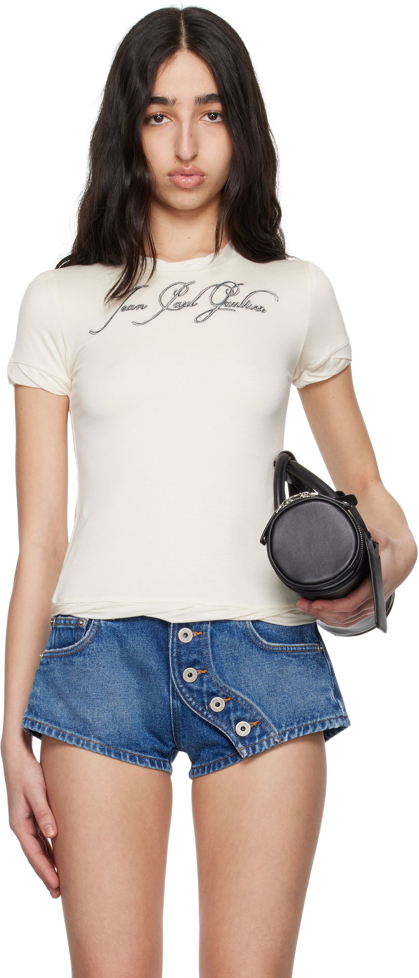 T-paita Jean Paul Gaultier Jean Paul Gaultier 'The Tattoo' T-Shirt Valkoinen | 25/34-F-TS111I-J089-03