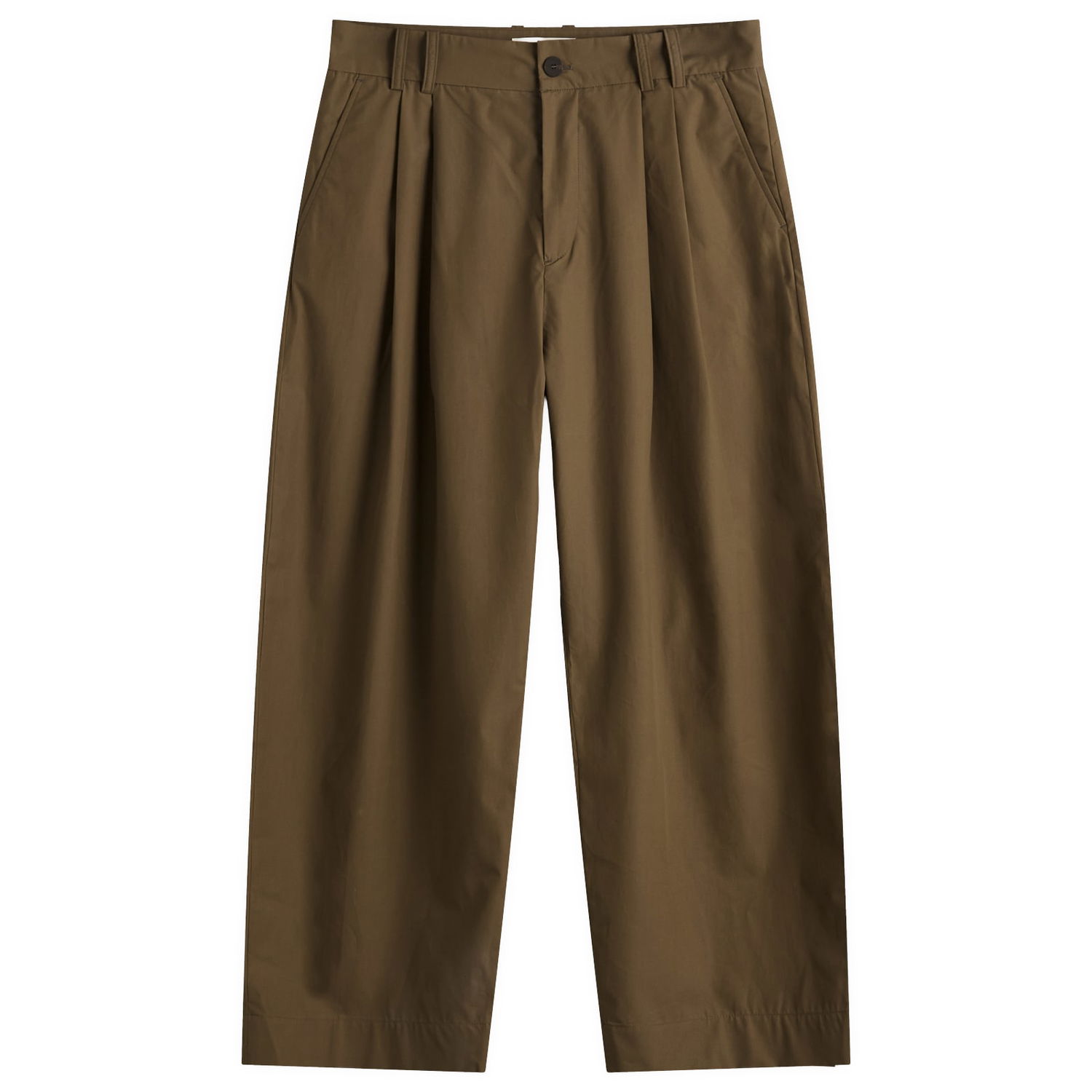 Housut Studio Nicholson Studio Nicholson Double Pleat Volume Pants, Size Large Ruskea | YALESNM-788-BLD, 1