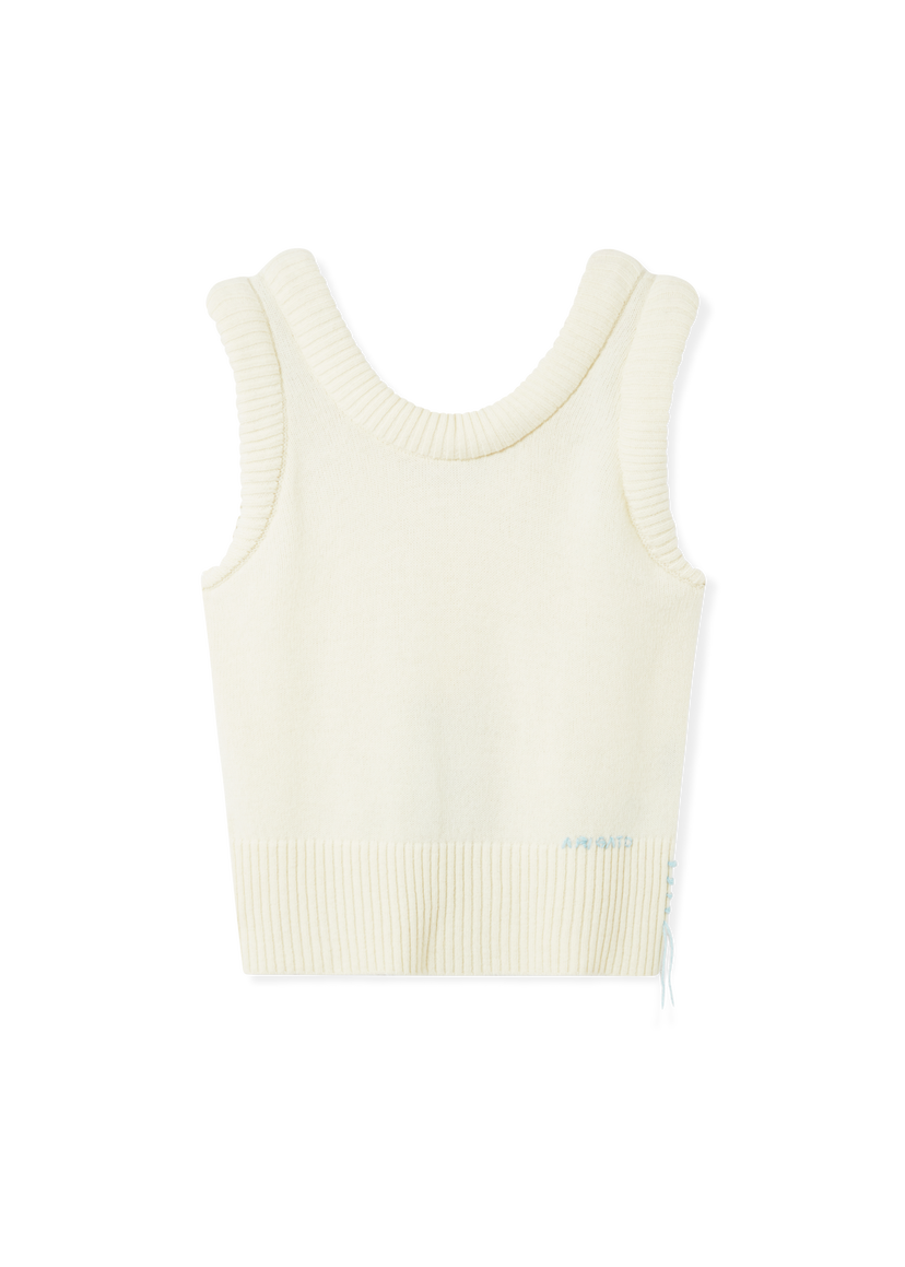 Liivi AXEL ARIGATO Marla Knitted Ribbed Vest with Side Lacing Valkoinen | A3356004