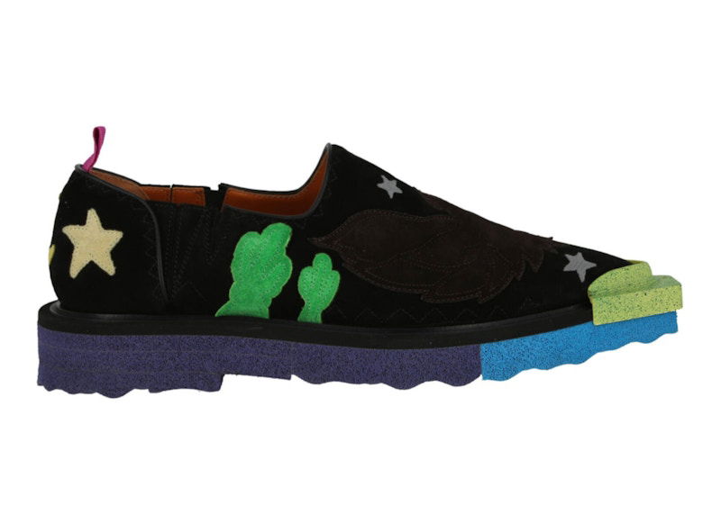 Tennarit ja kengät Off-White Texan Leather Platform Dress Shoes Black Green Musta | IF006S22 LEA00 11055 00321