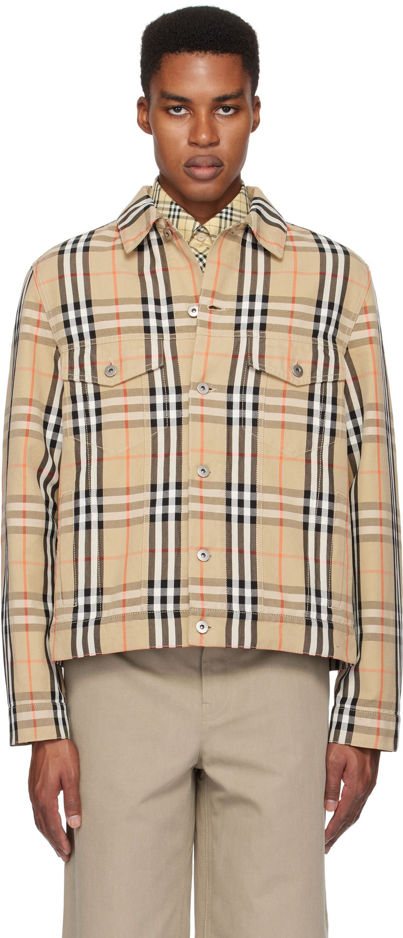 Takki Burberry Check Cotton Jacket Beige | 8097582