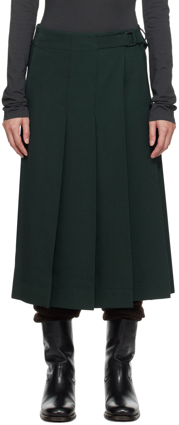 Hame LEMAIRE Lemaire Pleated Wrap Midi Skirt Vihreä | SK1016 LF1123