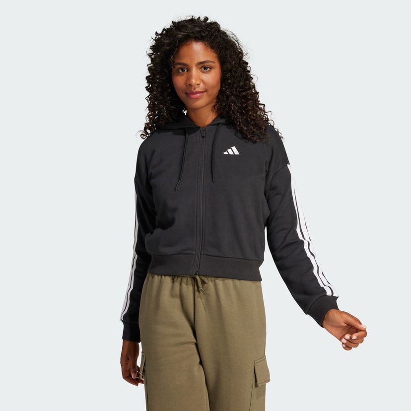 Huppari adidas Performance Cropped Full-Zip Hoodie Musta | JE0052