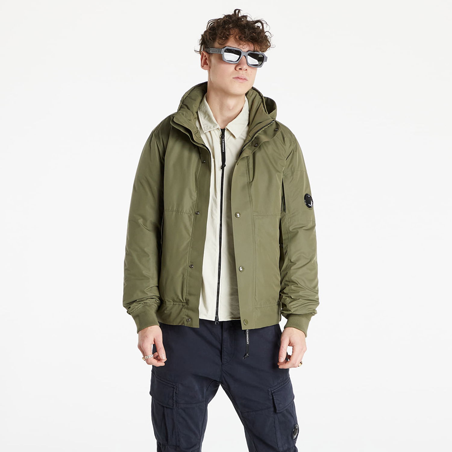 Takki C.P. Company Micro-M Down Stand Collar Jacket Vihreä | 11CMOW017A004275A-665, 0