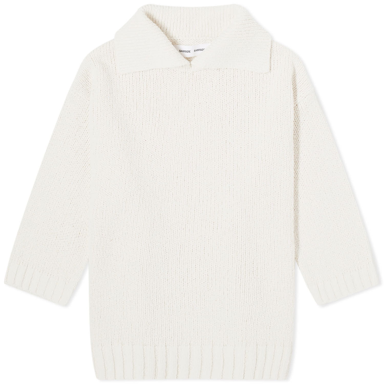 Villapaita Samsoe Samsoe Samsøe Samsøe Salou Knitted Polo Shirt Valkoinen | F24100057-F24100057, 0