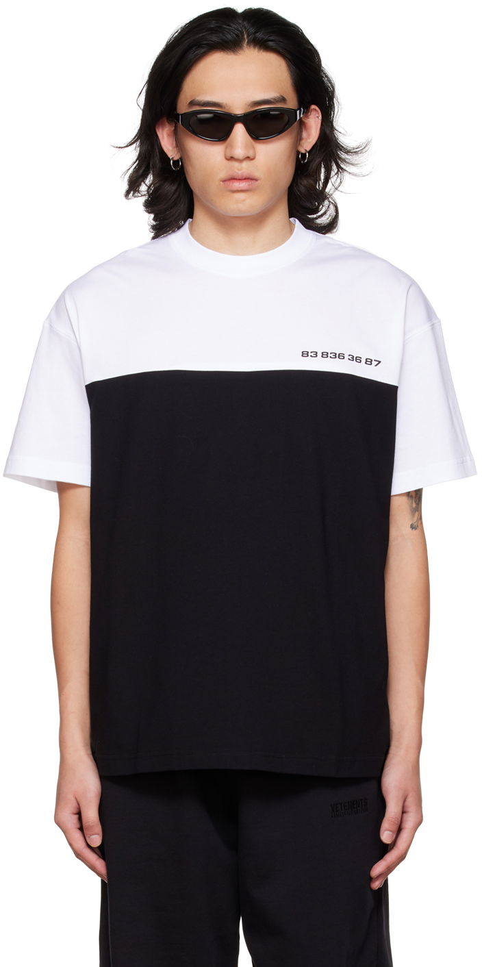 T-paita VETEMENTS Numbered Color Block T-Shirt Musta | VL14TR360B