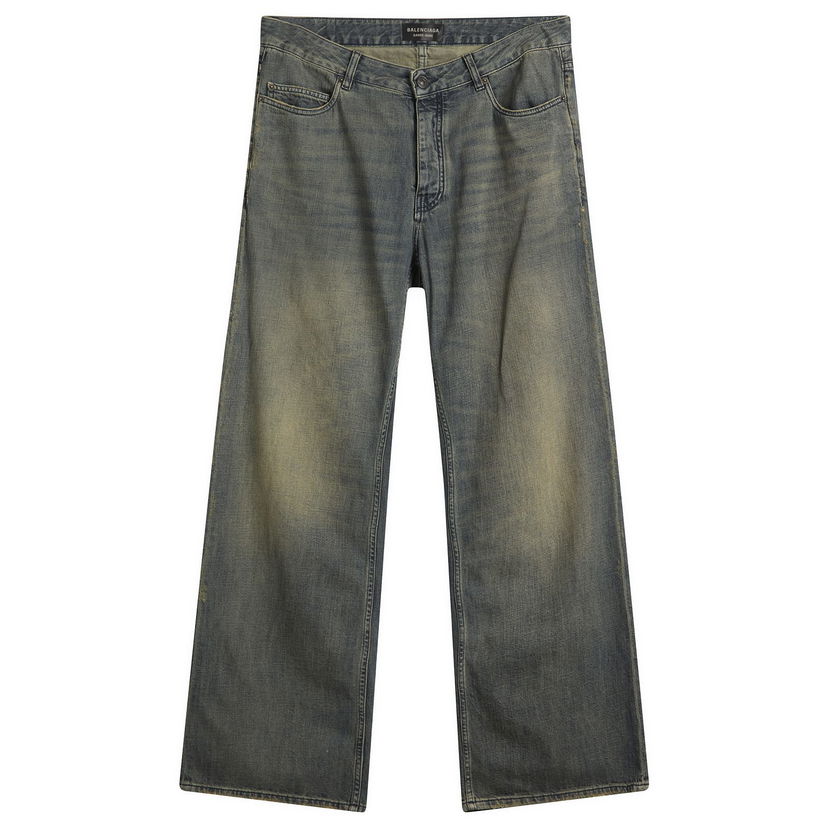 Jeans Balenciaga Dark Wash Relaxed Fit Wide-Leg Jeans Sininen | 851351-TTW76-3394