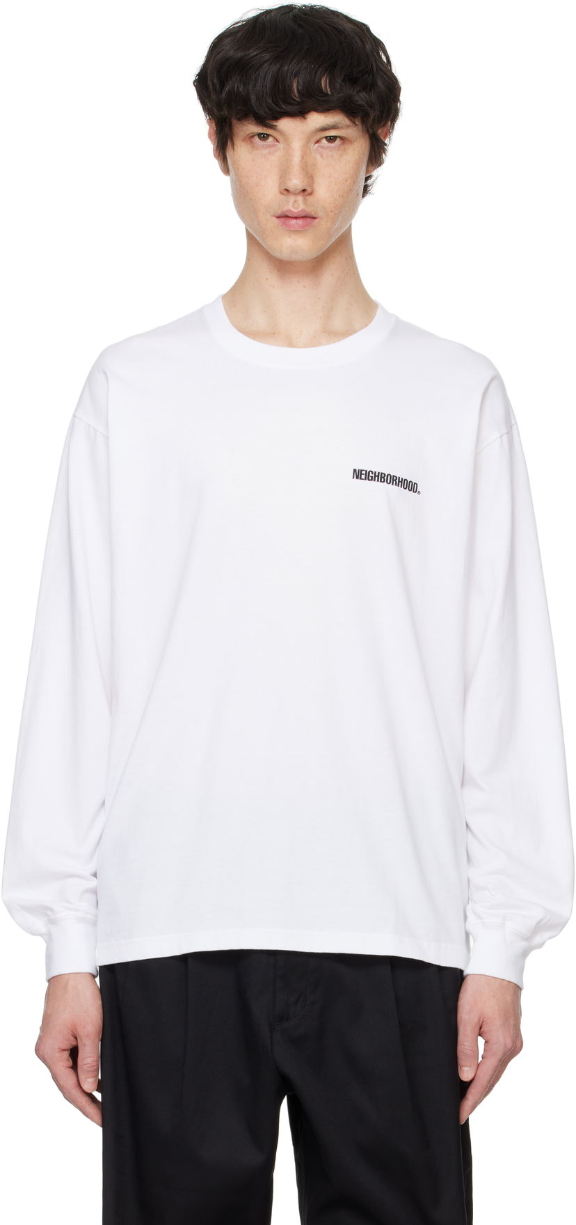 T-paita Neighborhood Long Sleeve T-Shirt Valkoinen | 242PCNH-LT01